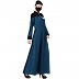 Casual multi-colored A-line abaya- Dark Teal Casual multi-colored A-line abaya- Dark Teal